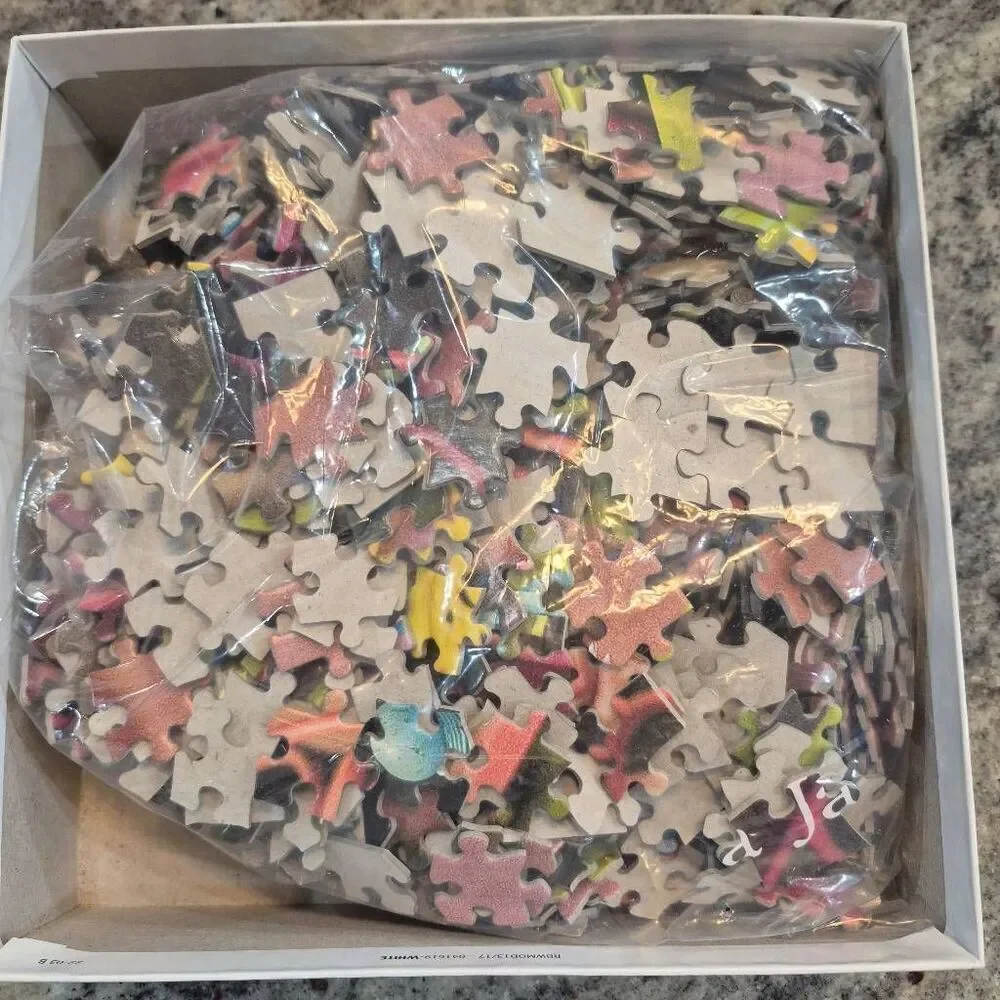 Buffalo Games Bike Basket Bulldog 750 pc Jigsaw Puzzle USED